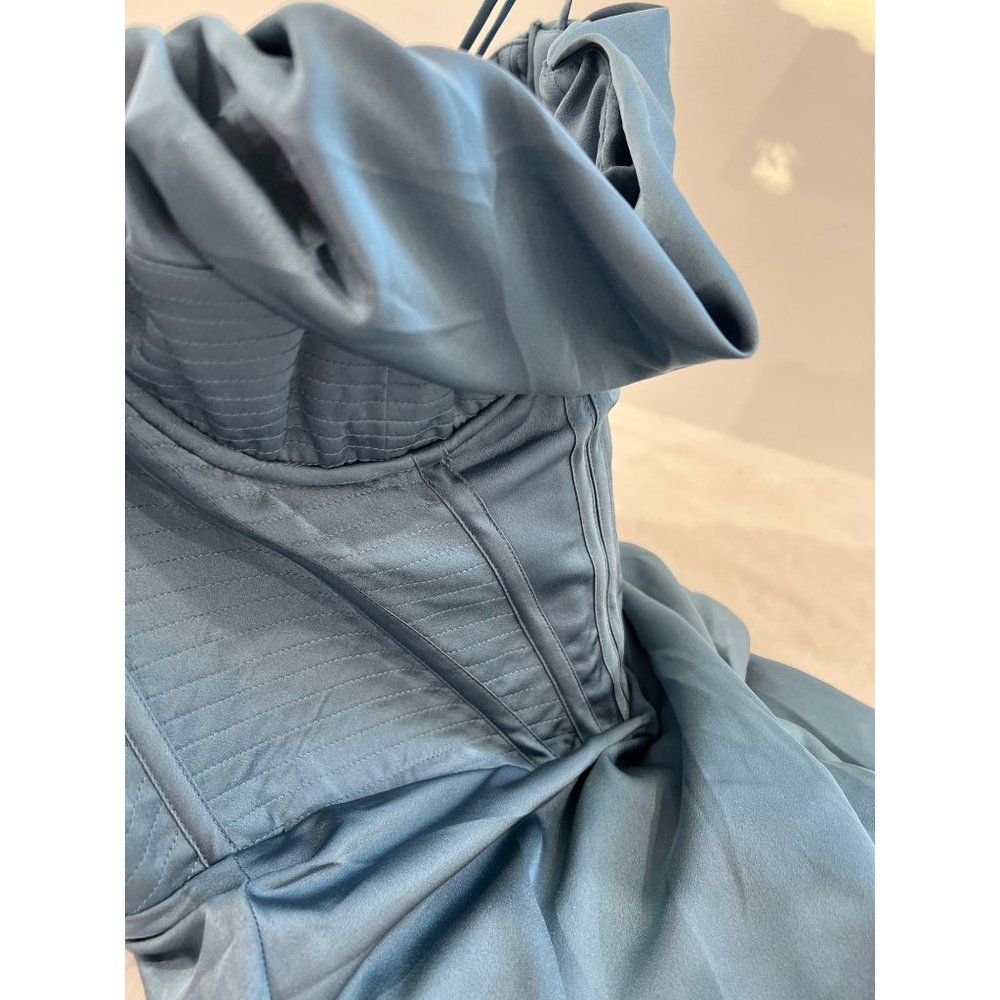NWT HOUSE OF CB LONDON Size M Myrna Blue Charmaine Corset Dress MSRP $285 - Picture 8 of 15